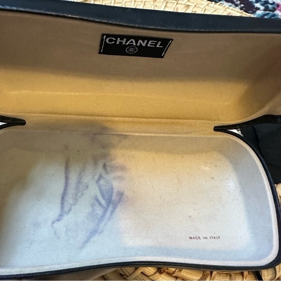 Chanel Gold Frame Logo Wrap Aviator Sunglasses With Case Y2K - Picture 10 of 11